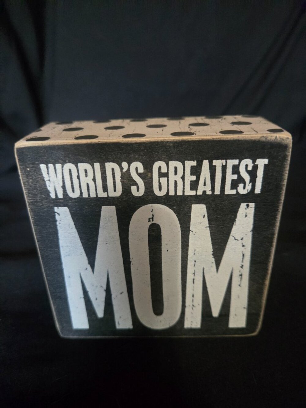 Primitives by Kathy World's Greatest Mom Wooden Box Sign | Rustic Farmhouse - Picture 2 of 5